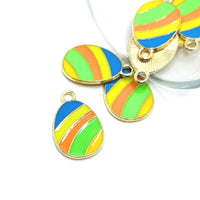 1, 4, 20 or 50 Pieces: Colorful Retro Easter Egg Charms