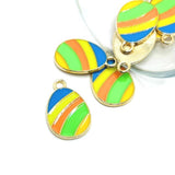 1, 4, 20 or 50 Pieces: Colorful Retro Easter Egg Charms