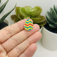 1, 4, 20 or 50 Pieces: Colorful Retro Easter Egg Charms