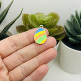 1, 4, 20 or 50 Pieces: Colorful Retro Easter Egg Charms