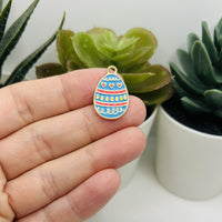 1, 4, 20 or 50 Pieces: Blue and Pink Easter Egg Charms