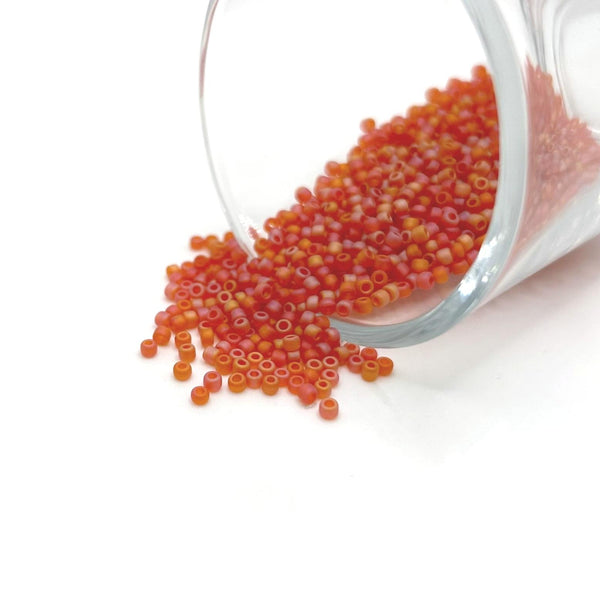 10 or 50 grams Red Pearl Frosted 12/0 Glass Seed Beads, Grade A