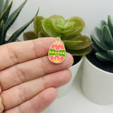 1, 4, 20 or 50 Pieces: Pink and Green Easter Egg Charms