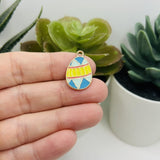 1, 4, 20 or 50 Pieces: Colorful Retro Easter Egg Charms