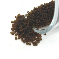 10 or 50 grams Dark Brown Frosted 12/0 Glass Seed Beads, Grade A