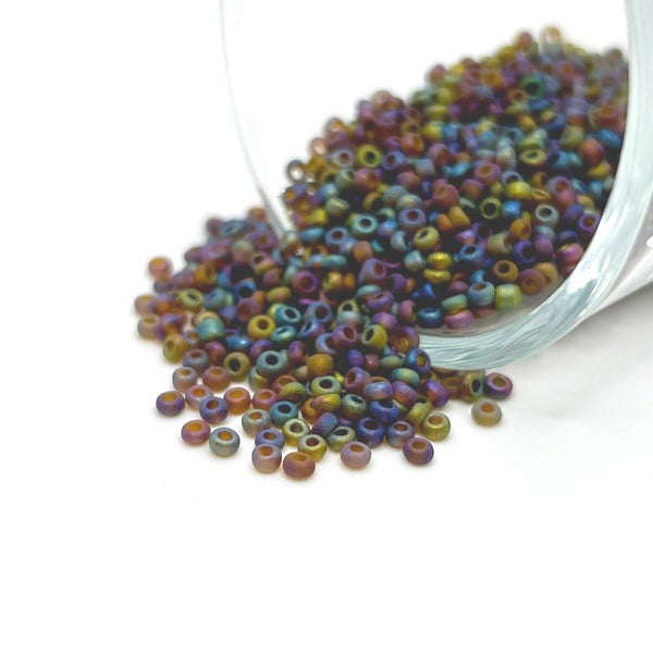 10 or 50 grams Purple Pearl Frosted 12/0 Glass Seed Beads, Grade A