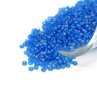 10 or 50 grams Blue Pearl Frosted 12/0 Glass Seed Beads, Grade A