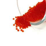 10 or 50 grams Bright Red Frosted 12/0 Glass Seed Beads, Grade A