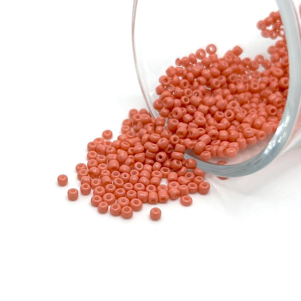 10 or 50 grams Salmon Pink 12/0 Baking Paint Glass Seed Beads