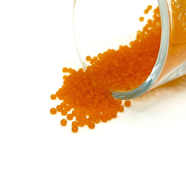 10 or 50 grams Orange Frosted 12/0 Glass Seed Beads, Grade A