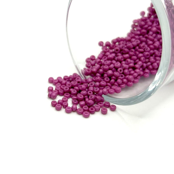 10 or 50 grams Bright Pink 12/0 Baking Paint Glass Seed Beads