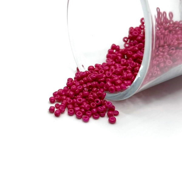 10 or 50 grams Dark Pink 12/0 Baking Paint Glass Seed Beads