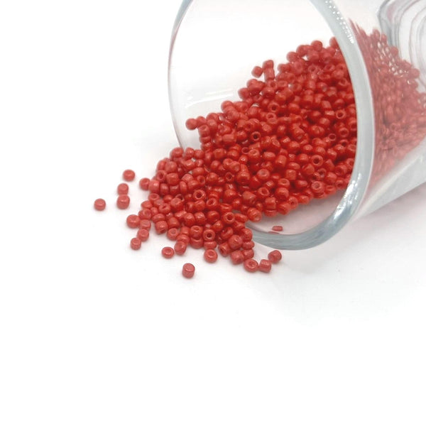 10 or 50 grams Bright Red 12/0 Baking Paint Glass Seed Beads