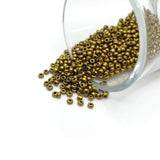 10 or 50 grams Gold 12/0 Baking Paint Glass Seed Beads