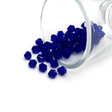 1 or 4 Strands 6x6mm Blue Bicone Beads, Imitation Crystal, Grade AA