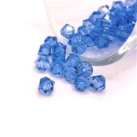 4, 20 or 50 Pieces: 6 mm Bicone Light Blue Imitation Crystal December Birthstone Beads