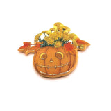 1, 4 or 20 Pieces: Halloween Jack O' Lantern Flower Basket Pendant - Double Sided