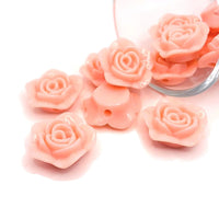 4, 20 or 50 Pieces: Peach Chunky Rose Flower Beads