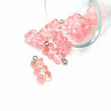 4, 20 or 50 Pieces: Pink Gummy Bear Resin 3D Charms with eye screw