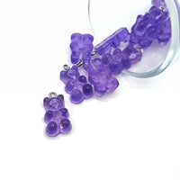 4, 20 or 50 Pieces: Purple Gummy Bear Resin 3D Charms with eye screw