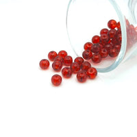 1 strand (aprx 133 beads) 6 mm Red Glass Crackle Beads