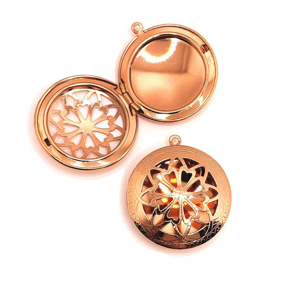 4 or 20 Pieces: Rose Gold Celtic Aromatherapy Essential Oil Diffuser Lockets