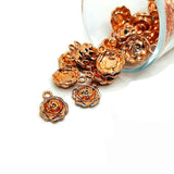 4, 20 or 50 Pieces: Rose Gold Rose Bud Charms