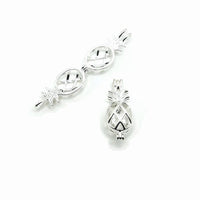 4 or 20 Pieces: Silver Plated Pineapple Bead Diffuser Lockets