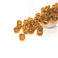 4, 20 or 50 Pieces: 6 mm Bicone Yellow Imitation Crystal November Birthstone Beads