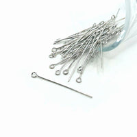 100 or 500 Pieces: 35 mm Antique Silver Plated Eye pins, 21g