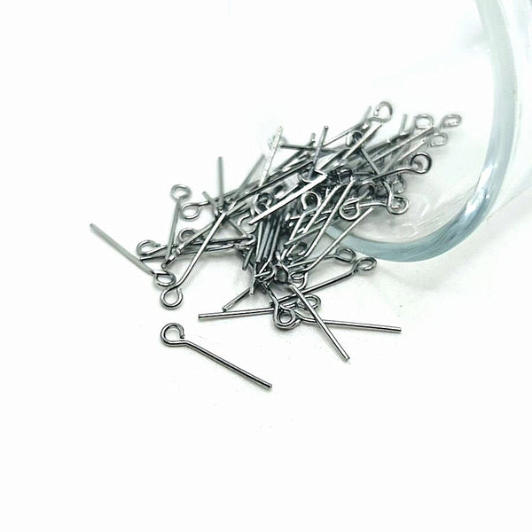100 or 500 Pieces: 16 mm Antique Silver Eye pins, 21 gauge