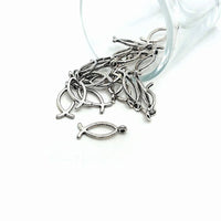 4, 20 or 50 Pieces: Antique Silver Ichthys Jesus Fish Charms