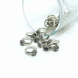 4, 20 or 50 Pieces: Silver and Diamond 3D Rhinestone Engagement Ring Charms