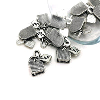 4, 20 or 50 Pieces: Silver Tea Bag 3D Charms