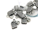 4, 20 or 50 Pieces: Silver Tea Bag 3D Charms