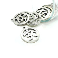 4, 20 or 50 Pieces: Silver Om Meditation Pendant Charms