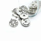 1, 4 or 20 Pieces: Silver Gemini Zodiac/Astrology Coin Charms, Double Sided