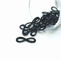 4, 20 or 50 Pieces: Black Infinity Connector Charms