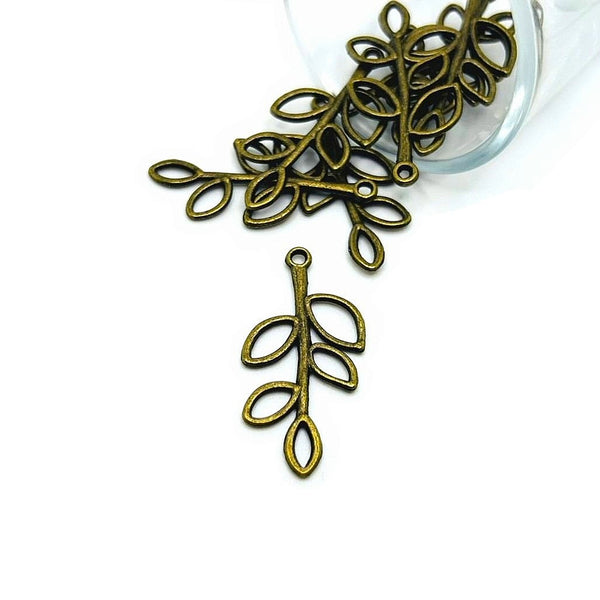 4, 20 or 50 Pieces: Bronze Tree Branch Connector Charms