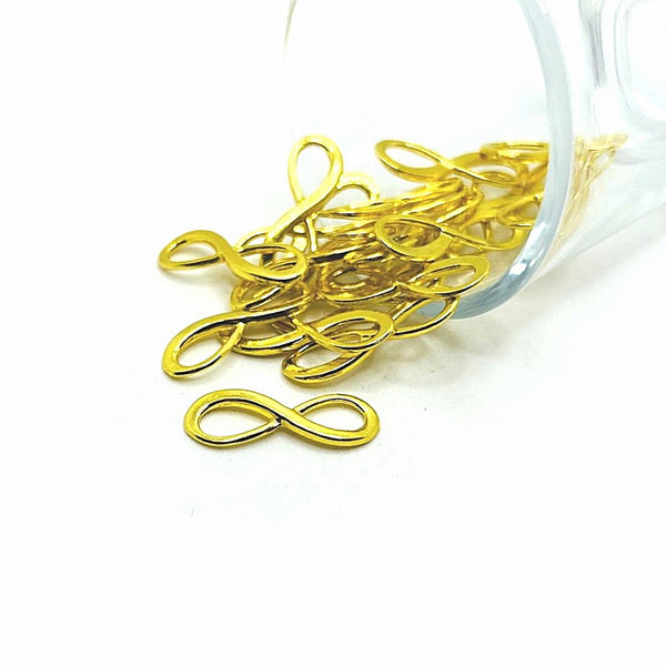 4, 20 or 50 Pieces: Gold Infinity Connector Charms