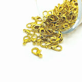 100 or 500 Pieces: 7 x 12 mm Gold Plated Lobster Claw Clasps