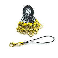 4, 20 or 50 Pieces: Black and Gold Cell Phone Lanyard Wrist Straps