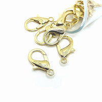 4, 20 or 50 pieces: 16 x 31 mm KC Gold/Light Gold Plated Decorative Lobster Clasps