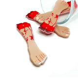 1, 4 or 20 Pieces: Acrylic Severed Leg Limb Charm - Double Sided