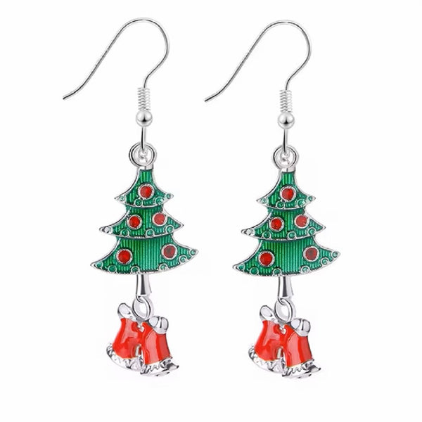 2 Sets Christmas Tree Earrings