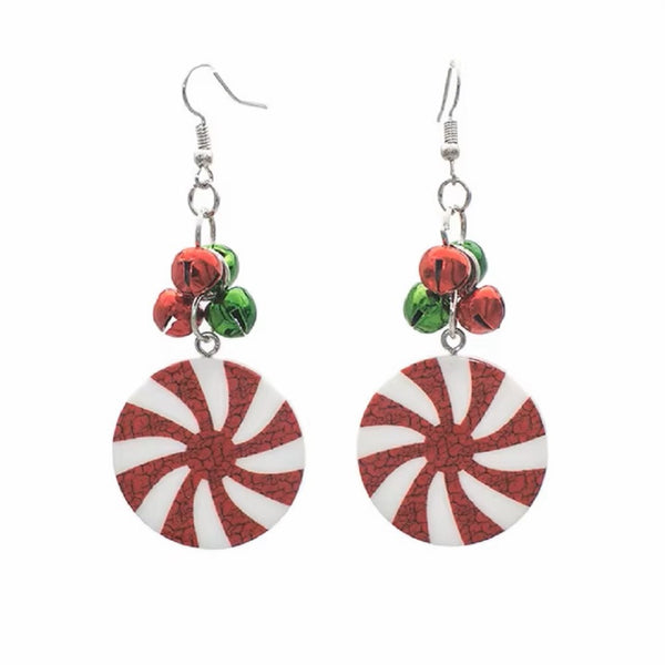 2 Sets Christmas Mint Candy Earrings