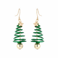 2 Sets Spiral Christmas Tree Earrings