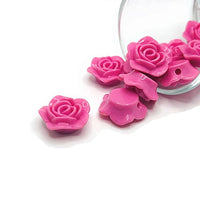 4, 20 or 50 Pieces: Pink Chunky Rose Flower Beads