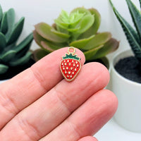 4, 20 or 50 Pieces: Red Enamel Strawberry Charms