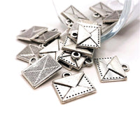 4, 20 or 50 Pieces: Silver Letter Envelope Charms